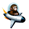 Astronaute Monkey Rocket Space
