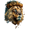 magnificent lion's head polygon