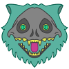 skeleton skull cat