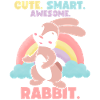 Funny bunny with rainbow, comic
