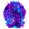 Abstract Owls Neon Synthwave Art