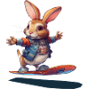 Lapin sur skateboard du futur