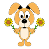 SONNENBLUMEN - BLUMEN - HUND - TIER