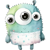 Süßes Aquarell Monster