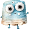Mignon monstre aquarelle