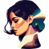 Cosmic Dream Woman Illustration