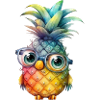 Pineapple character with glasses