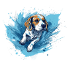 Beagle Dock-Diving into Water