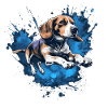 Beagle Dock-Diving into Water