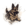 German-shepherd Dock-Diving into Water