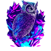 Neon Owl Psychedelic Owl Art