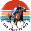 Funny Horse Racing Shirt at Vintage Sunset And