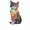 Watercoloured Geometric Cat