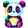 Niedlicher kreativer bunter Panda