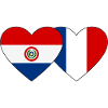 Paraguay France Heart Flag