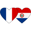 France Paraguay Heart Flag