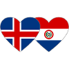 Iceland Paraguay Heart Flag