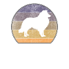 Retro Collie Sheepdog Sunset