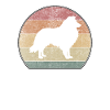 Retro Collie Sheepdog Sunset