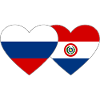 Russia Paraguay Heart Flag