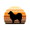 Finsk Lapphund Hund Lover Silhuet Retro Sunset