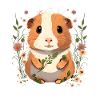 Meerschweinchen mit Blumen