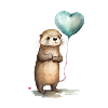 Otter Herz Aquarell