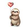 Aquarelle Sloth Heart