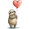 Aquarelle Sloth Heart