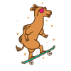 Camel on the skateboard dromedary