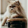 Le chat persan Negan: patineur