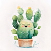 Happy Cactus Aquarelle