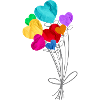 Bouquet of heart-shaped balloons