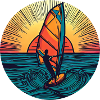 windsurfer surfer sunset
