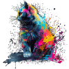 Painted Cat - AI generated