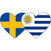 Sweden Uruguay Heart Flag