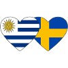 Uruguay Sweden Heart Flag