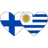 Finland Uruguay Heart Flag