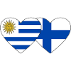 Uruguay Finland Heart Flag