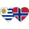 Uruguay Norway Heart Flag