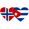 Norway Cuba Flag Heart