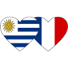 Uruguay France Heart Flag