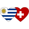 Uruguay Switzerland Heart Flag
