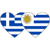 Greece Uruguay Heart Flag
