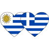 Uruguay Greece Heart Flag