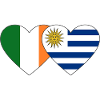 Ireland Uruguay Heart Flag