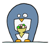Penguin with ice cream