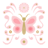 boho butterfly l pink and gold