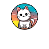 Cute cat Sunset design white