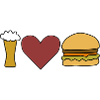 Burger Beer Love Heart